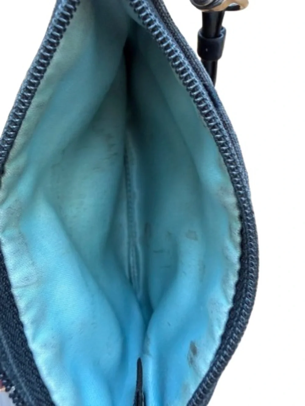 COACH Signature C Mini Wristlet Black Monogram Zip Wallet Pouch Canvas Clutch - Picture 12 of 16